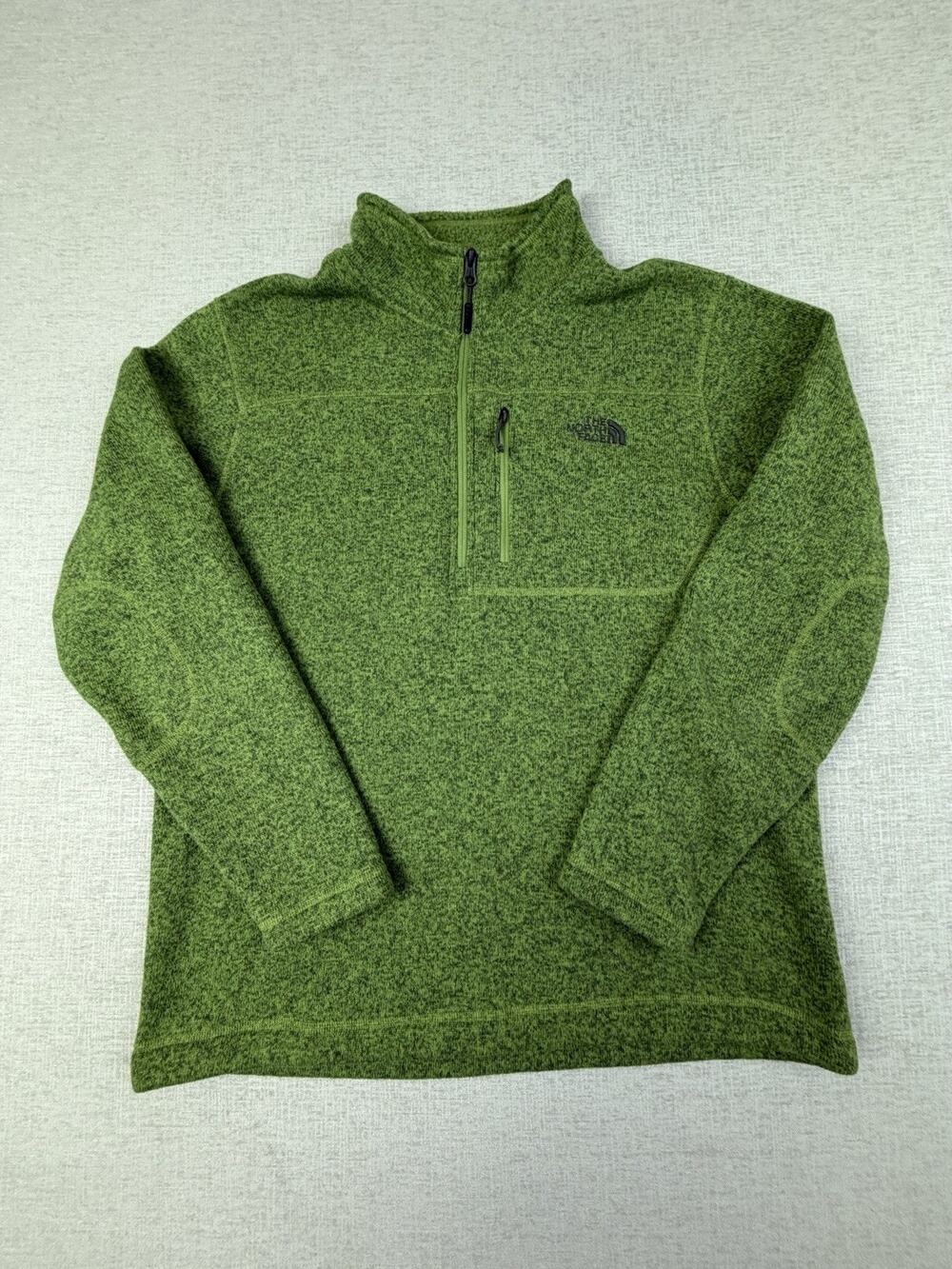 The North Face Sweater Fleece Pullover Men’s XL Green 1/4 Zip Chest Pocket